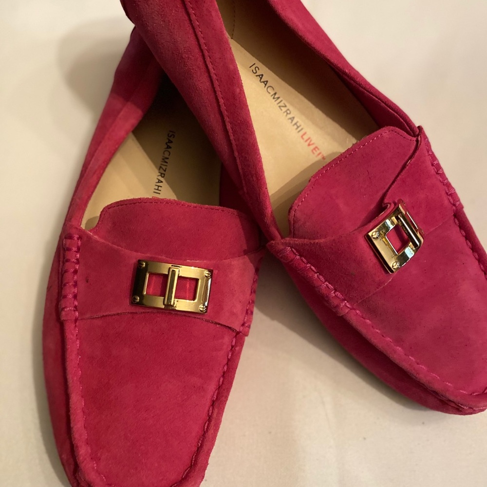 Pink/coral loafers